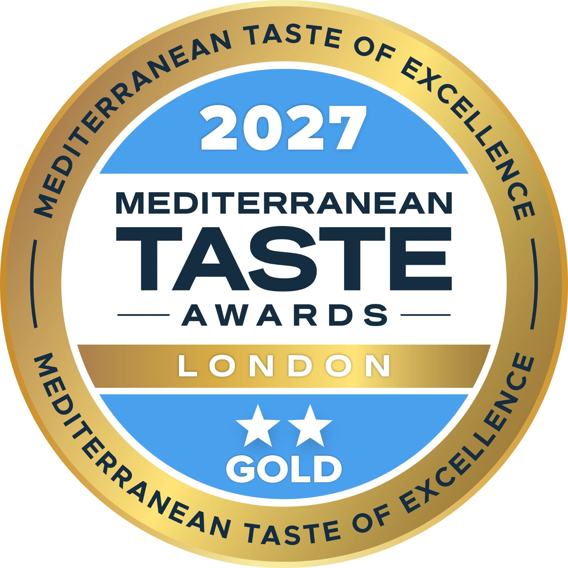 The Badges of Mediterranean Taste Awards — Gold Award Badge